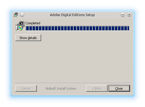 ADE install completed window
