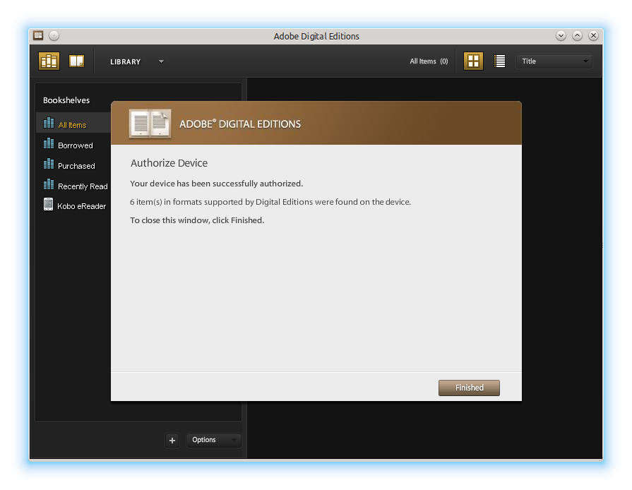 ADE authorize device finished