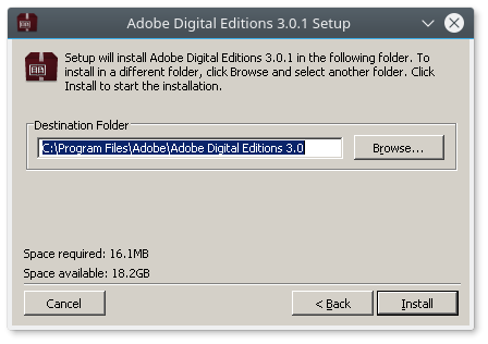 ADE Setup install folder