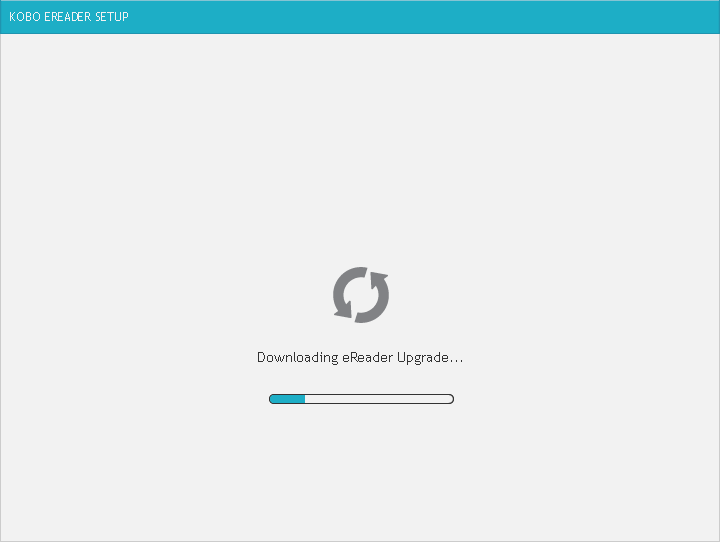 Kobo Desktop downloading eReader upgrade window