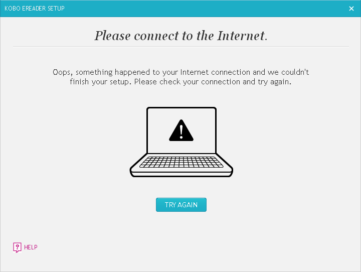 Kobo Desktop try again prompt window