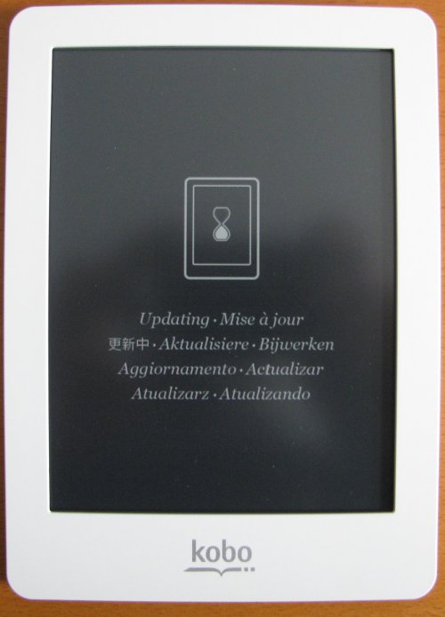 Kobo eReader updating screen