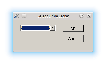 Drive letter D: shown in Select Drive Letter window