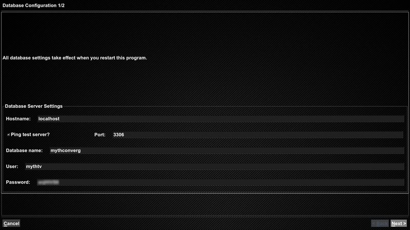 MythTV Frontend Setup General Screen