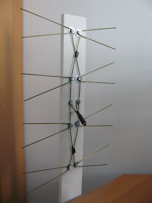 TV Aerial made from clothes hangers
