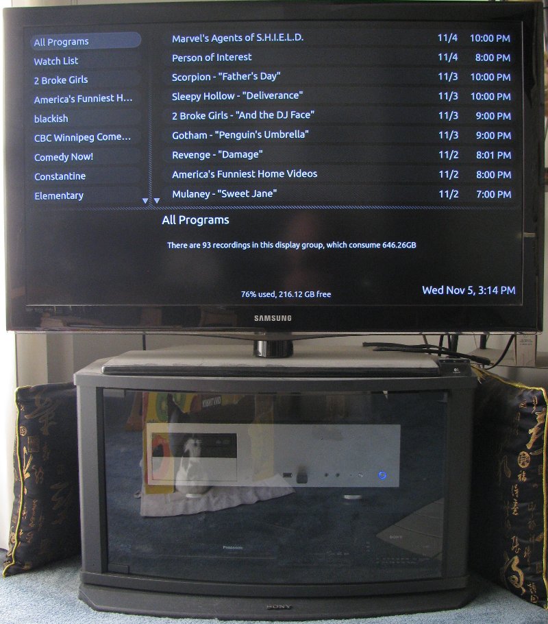 Completed MythTV PVR in operation
